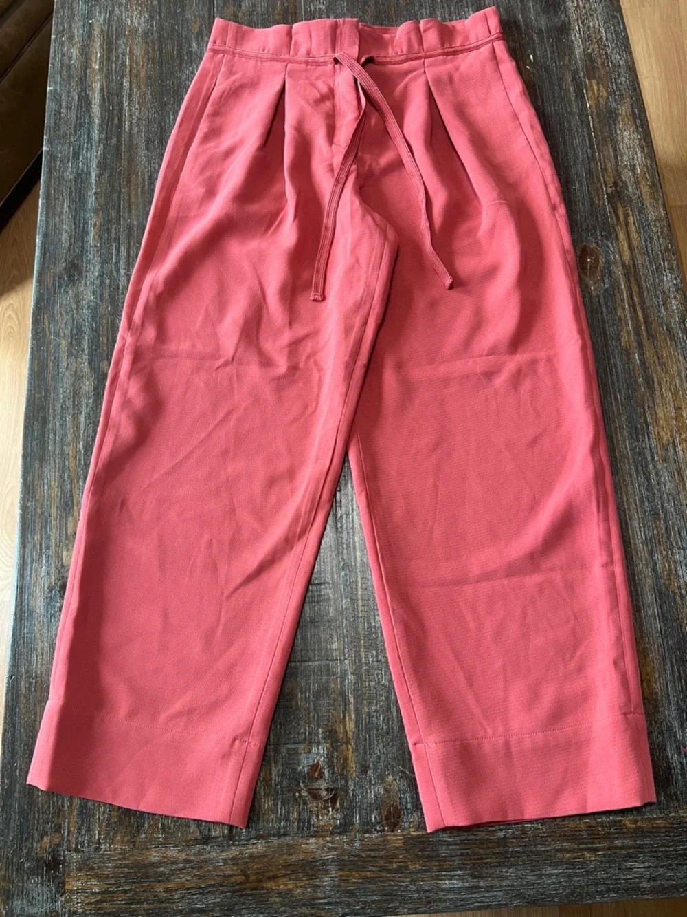 Marc New York Coral Pink Cropped Wide-Leg Pants